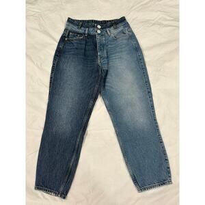 River Island 2 Tone Straight Leg Denim Jeans Size US 4 Short